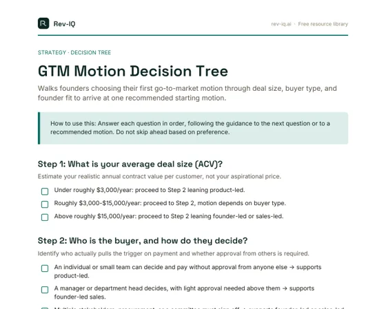 First page of the GTM Motion Decision Tree PDF