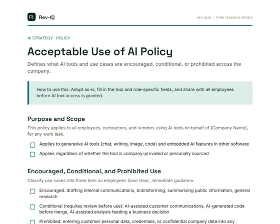 First page of the Acceptable Use of AI Policy